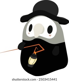 Cartoon Plague Doctor. Vector multicapa totalmente editable.