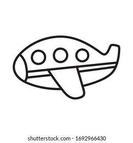 Cartoon plane. Coloring book. Vector image for children. It can be used on invitations, textiles, t-shirts, posters, and so on.
