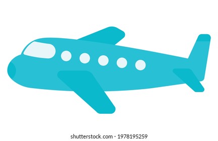 Cartoon plane flat vector art illustration icon design isolated for kids drawing and coloring book