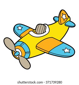 Cartoon plane. Vector illustration of cute cartoon plane for children and scrap book