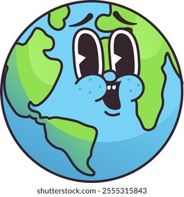 Cartoon Planet Character Vector Illustration