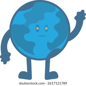 cartoon planet Earth mascot, Environment logo icon vector .