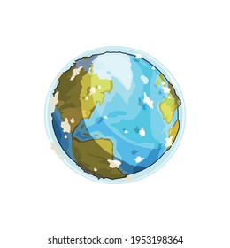 Cartoon planet earth view from outer space vector illustration