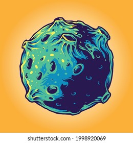 Cartoon Planet Galaxy Cosmonaut Vector illustrations for your work Logo, mascot merchandise t-shirt, stickers and Label designs, poster, greeting cards advertising business company or brands.