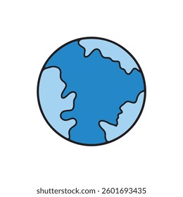 Cartoon planet isolated on white background