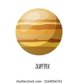 Cartoon planet for kids. Jupiter. Solar system. Learning planets