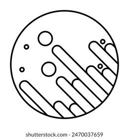 Cartoon planet line icon. Fantasy planet. Vector illustration isolated on white background.
