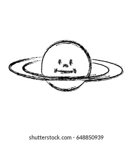 cartoon planet saturn galaxy icon