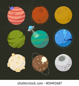 Cartoon planet set