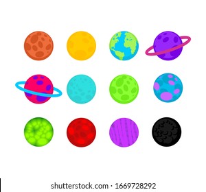 Cartoon planet set. Space vector illustration. Collection of celestial bodies
 
