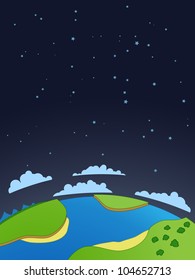 cartoon planet surface, vector background