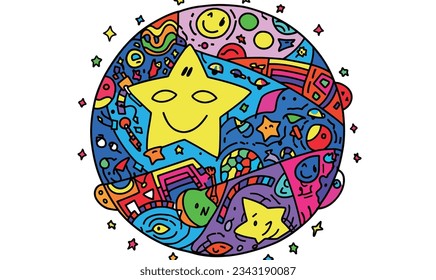 Cartoon Planets and Space Poster Design