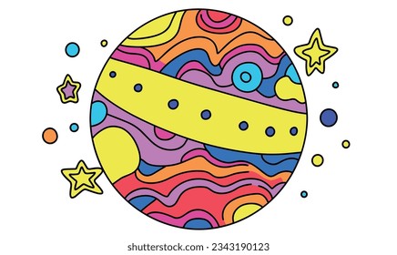 Cartoon Planets and Space Poster Design