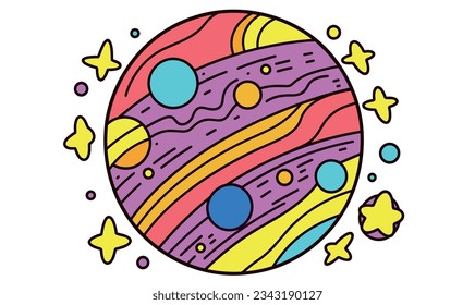 Cartoon Planets and Space Poster Design