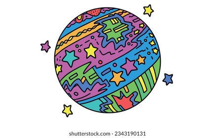 Cartoon Planets and Space Poster Design