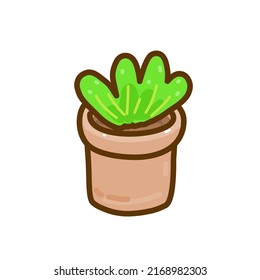 Cartoon plant on white background.