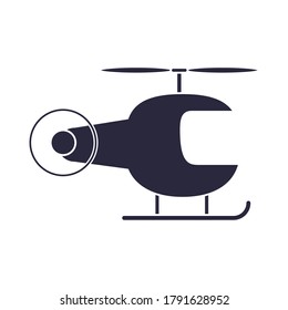 cartoon plastic helicopter toy object for small children to play, silhouette style icon vector illustration