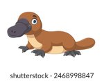 Cartoon platypus isolated on white background
