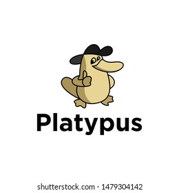 cartoon platypus vector logo design