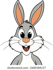 A Cartoon Of A Playful Rabbit Vector Illustration 