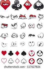 Cartoon playing card faces