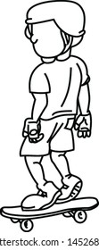 Cartoon Playing Skateboard