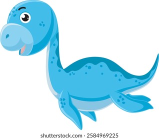 Cartoon of plesiosaurus on a white background