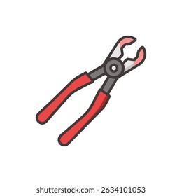 Cartoon Pliers on a White Background for Digital Applications