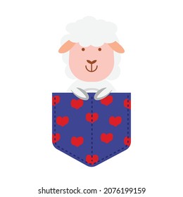 Cartoon pocket animal sheep design