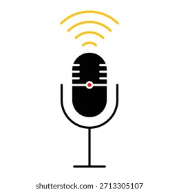 Cartoon-Podcasting-Flachdesign-Element