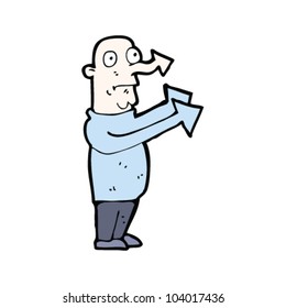 cartoon pointing arrow man