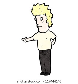 cartoon pointing boy