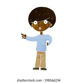 cartoon pointing boy