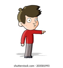 cartoon pointing boy