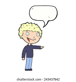 cartoon pointing boy