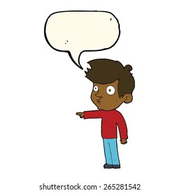 cartoon pointing boy with speech bubble
