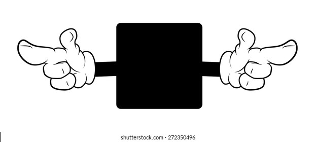 Cartoon Pointing Fingers Direction Vector Banner