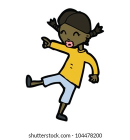 cartoon pointing girl