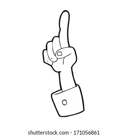 caricatura apuntando a la mano
