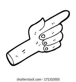 caricatura apuntando a la mano