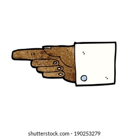 caricatura apuntando a la mano