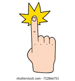 caricatura apuntando a la mano