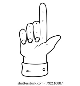 caricatura apuntando a la mano