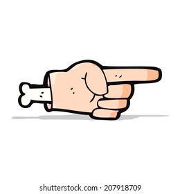 símbolo de la mano apuntando con dibujos animados