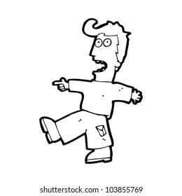 hombre que señala caricatura
