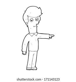 hombre que señala caricatura