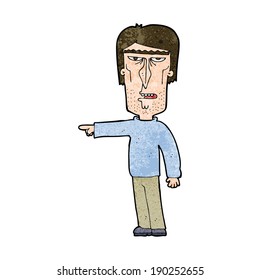 hombre que señala caricatura