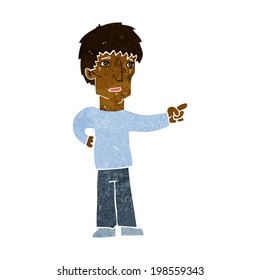 hombre que señala caricatura