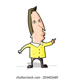 hombre que señala caricatura