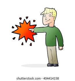 hombre que señala caricatura